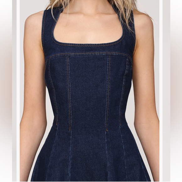 Avec Les Villes Sleeveless Denim Mini Dress - Picture 2 of 8